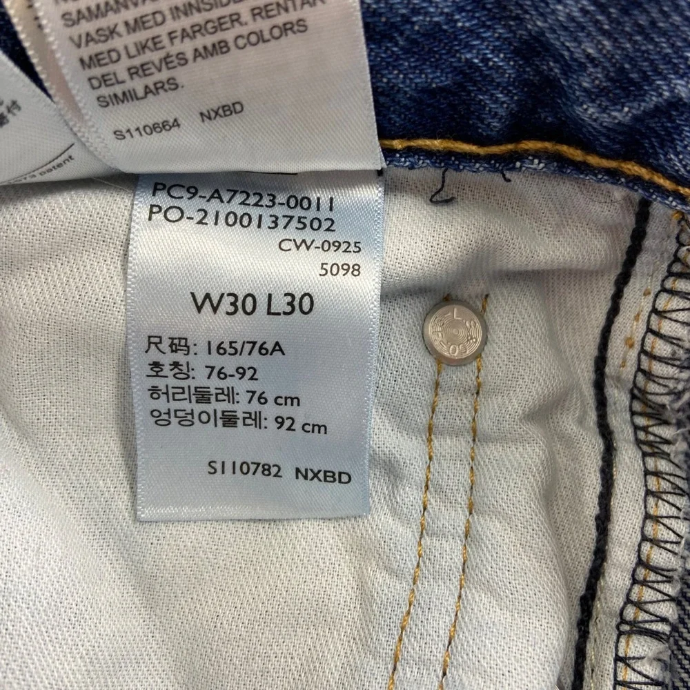Levi's 555 Jeans Mens 30x30 Blue Classic Straight Leg Denim A7223-0011